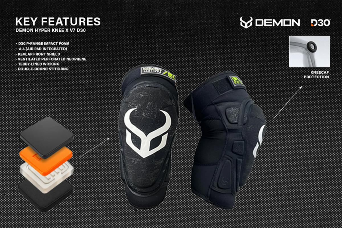 Demon Hyper Knee Pads X V7 D3O/AI - snowboard kniebeschermer