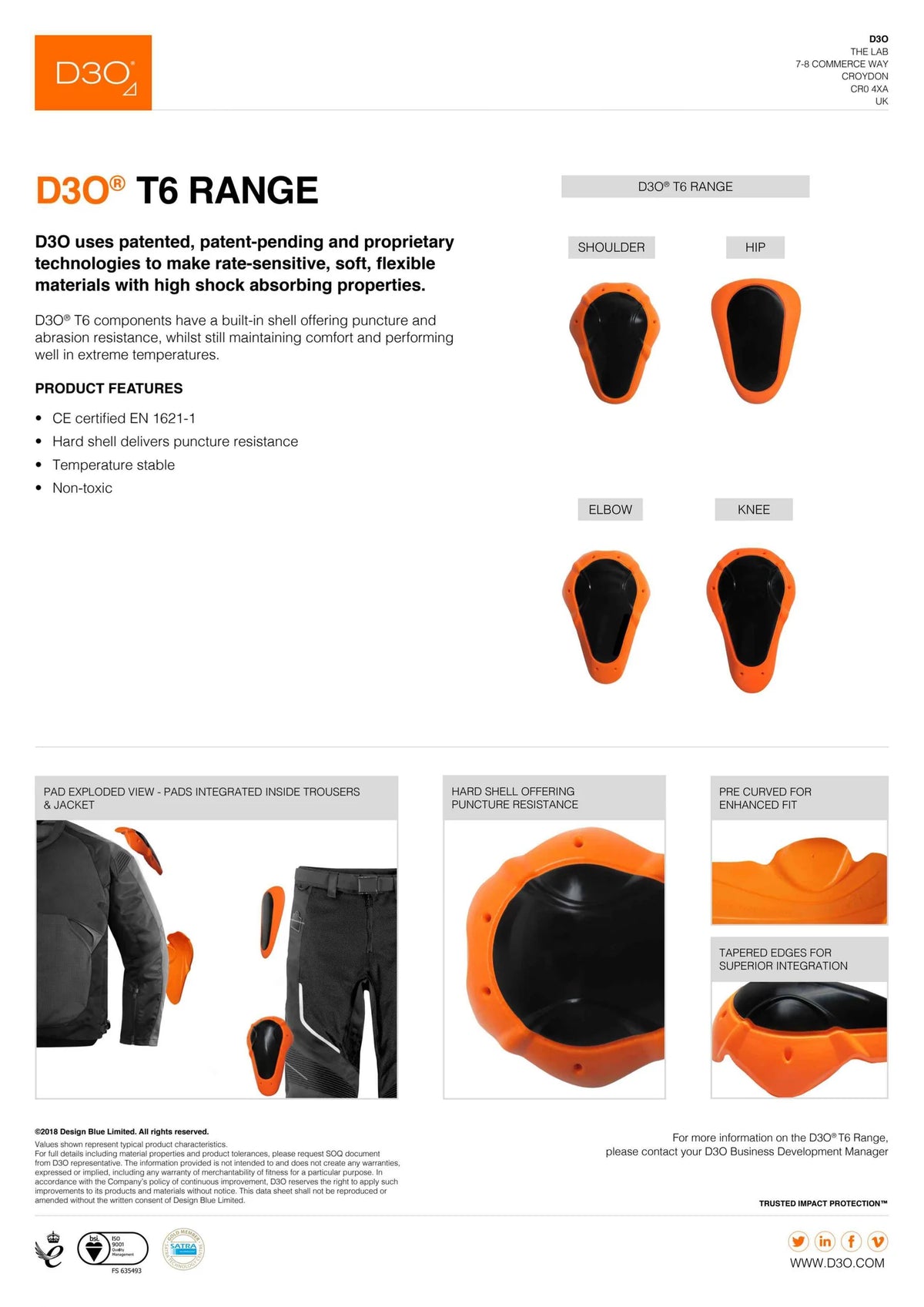 Demon Hyper Knee Pads X V7 D3O/AI - snowboard kniebeschermer