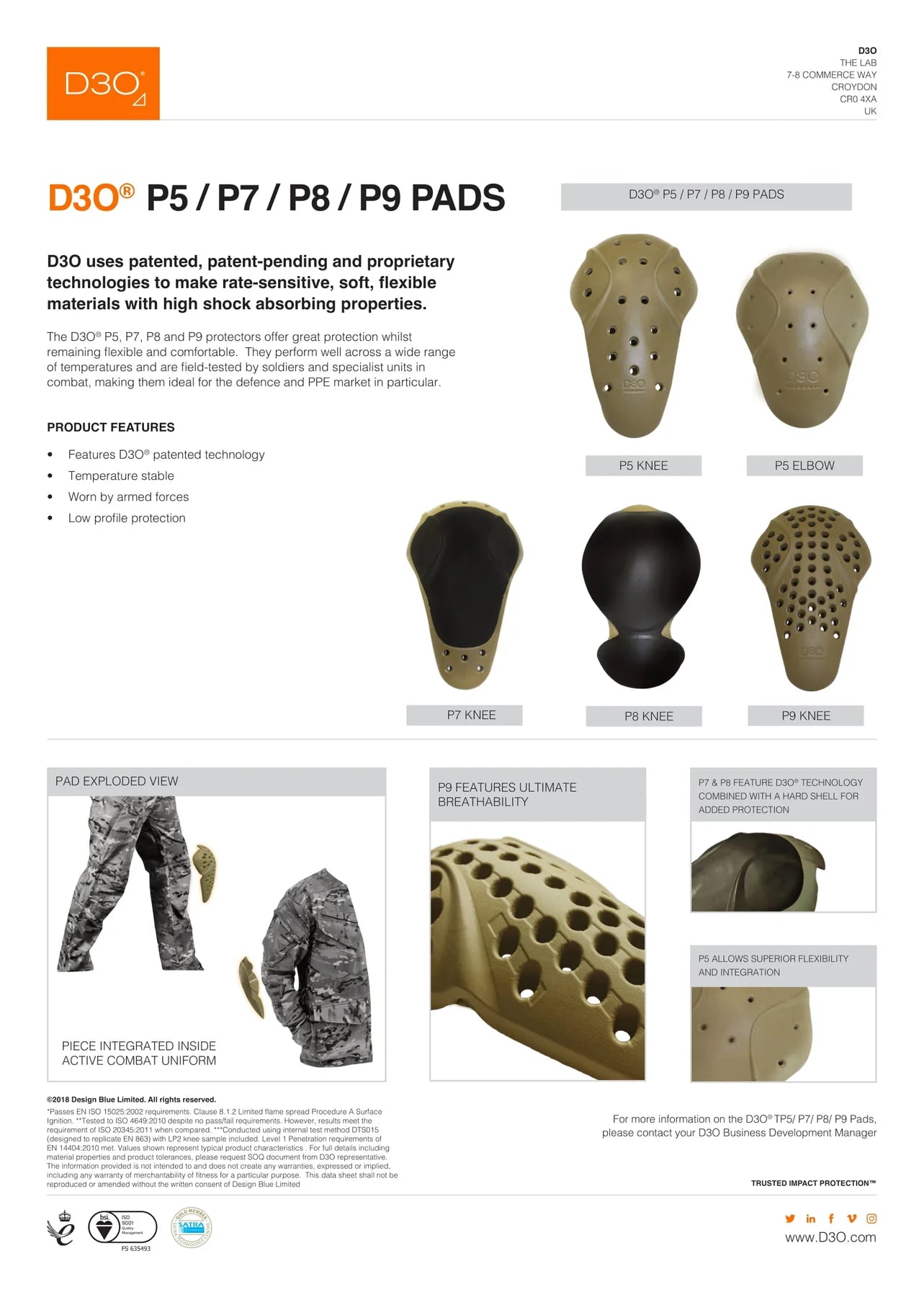 Demon Hyper Knee Pads X V5 D3O/XRD snowboard knee pads